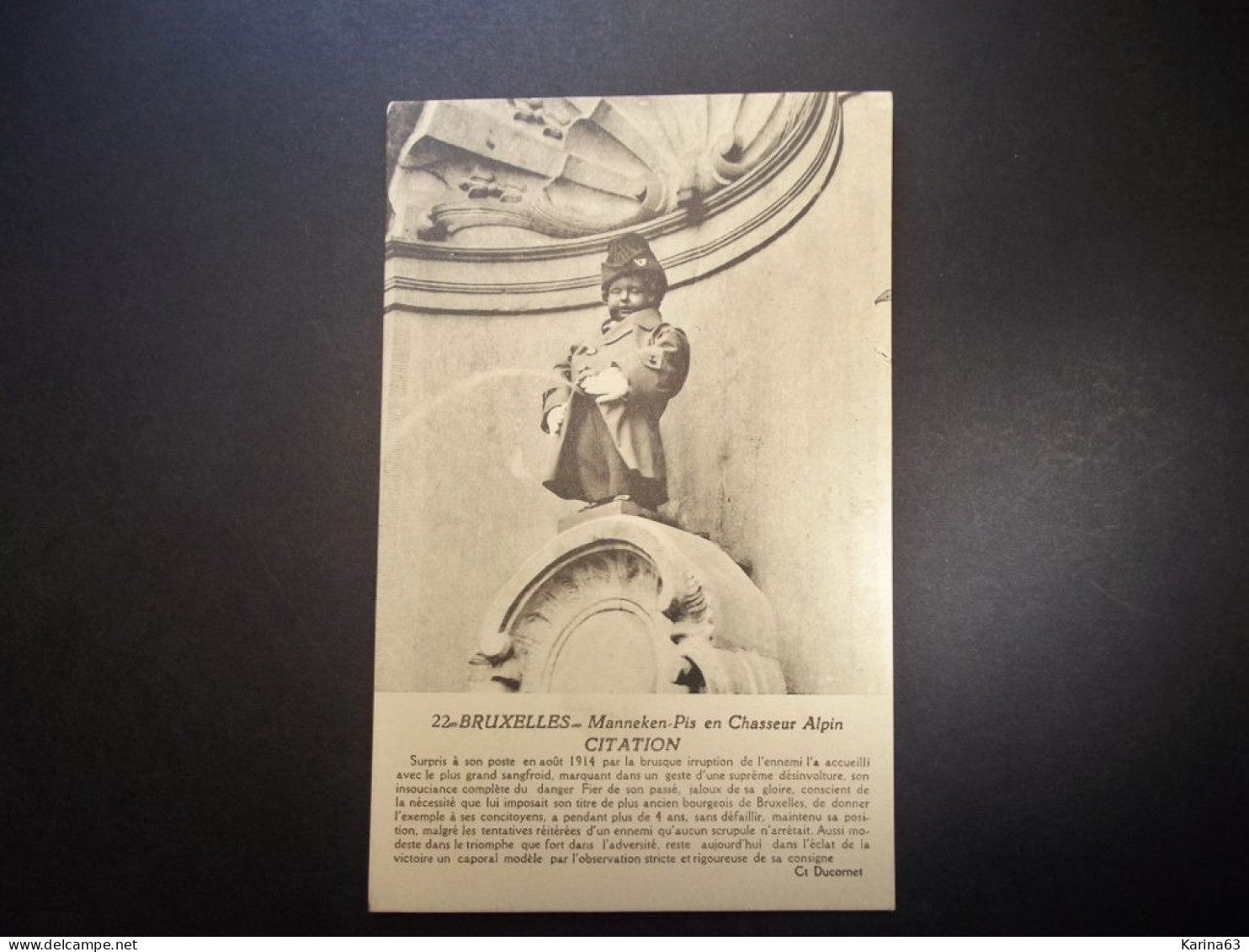 België - Belgique - CPA  Bruxelles - Manneken Pis En Chasseur Alpin - Unused Card - Berühmte Personen