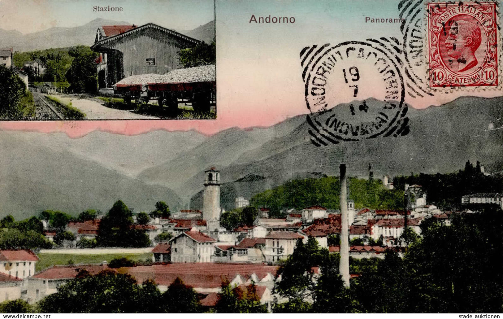 Andorno Micca (Italien) Bahnhof 1914 I- - Other & Unclassified