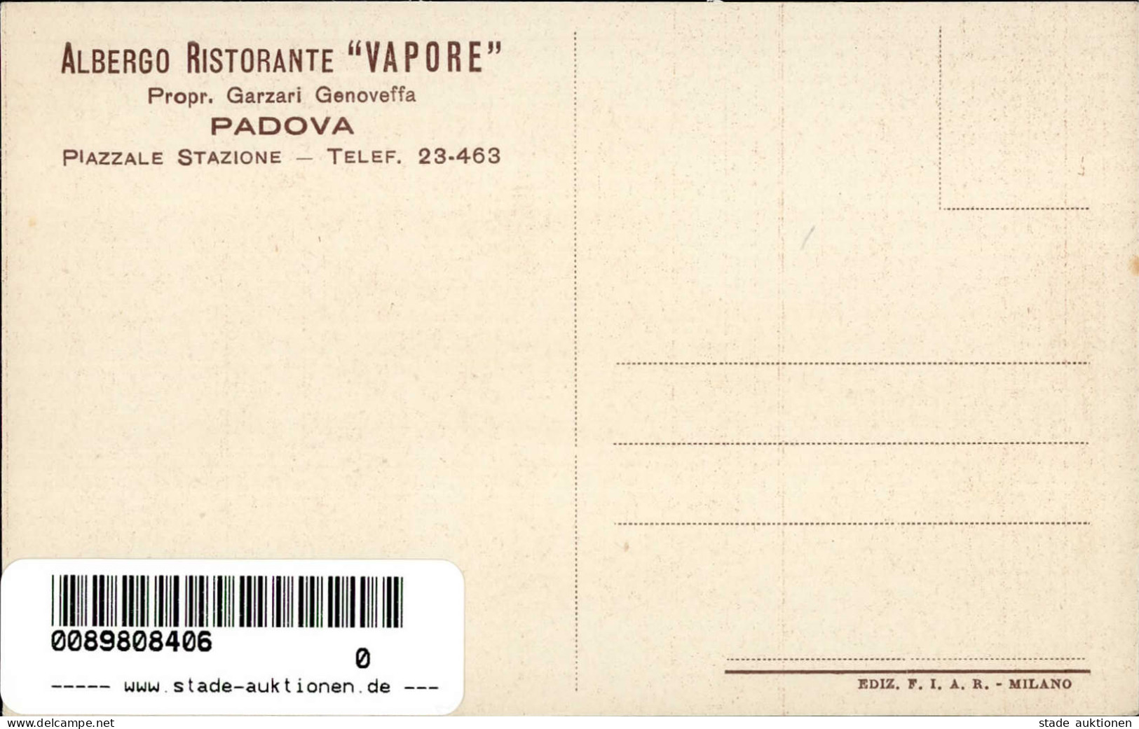 Padova (Italien) Gasthaus Vapore II (leichte Stauchung) - Sonstige & Ohne Zuordnung