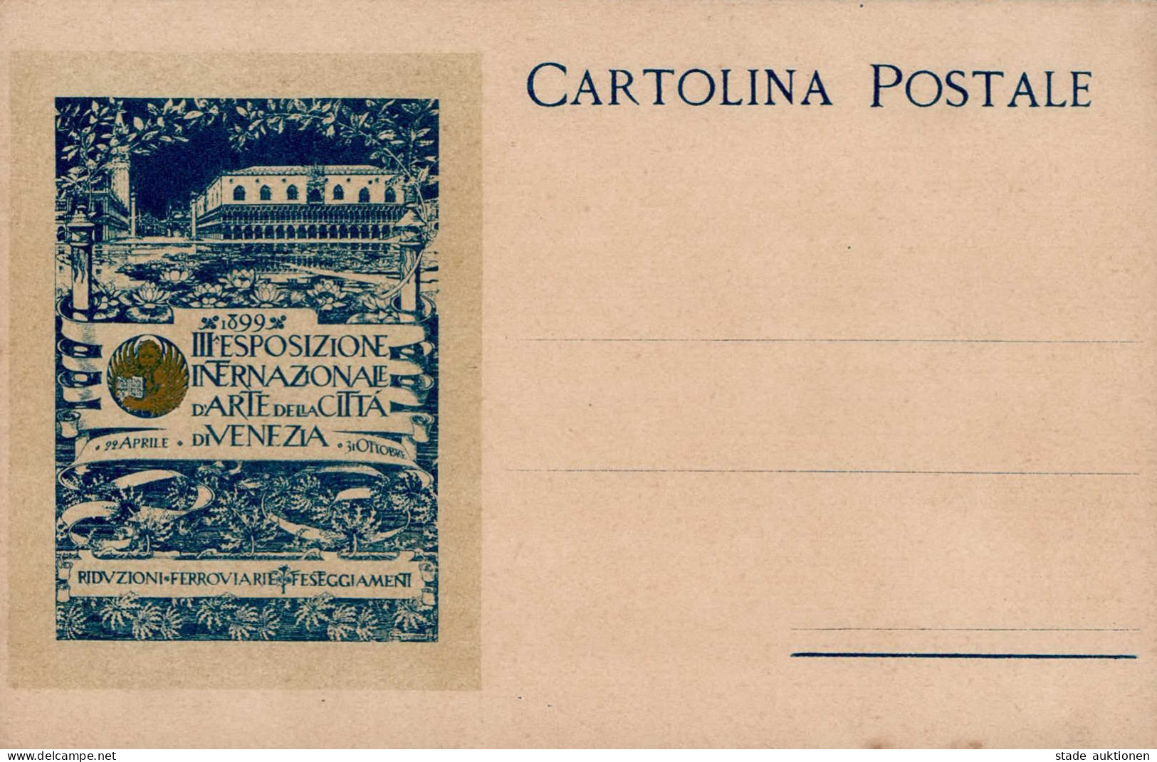 Venedig (Italien) Internationale Kunstausstellung 22. April Bis 31. Oktober 1899 II (leichte Stauchung) - Sonstige & Ohne Zuordnung