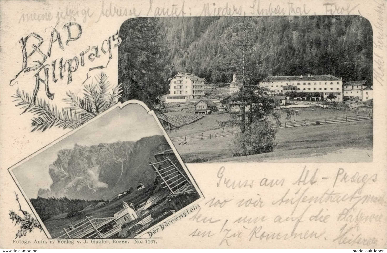 Bad Alt-Prags (Österreich) Dürrenstein Berge 1901 I-II - Sonstige & Ohne Zuordnung