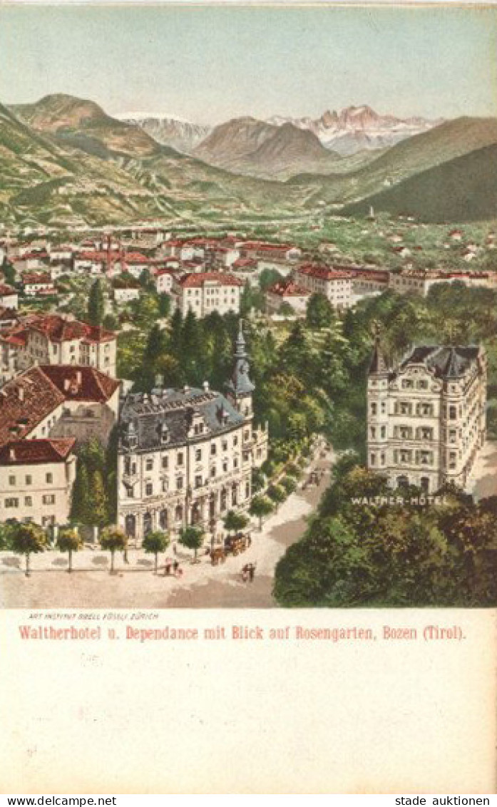 Bozen (Südtirol) Walterhotel Rosengarten Klapp-AK RS Militär Konzert Programm I-II (Abschürfungen Klapprand) - Sonstige & Ohne Zuordnung