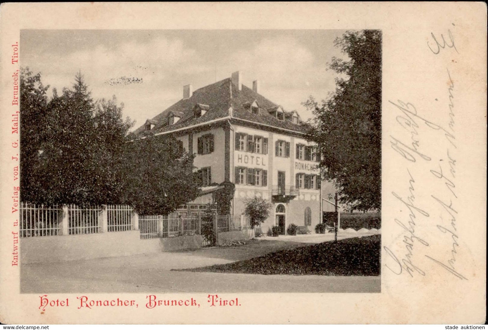 Bruneck (Italien) Hotel Ronacher 1901 I-II (fleckig) - Sonstige & Ohne Zuordnung