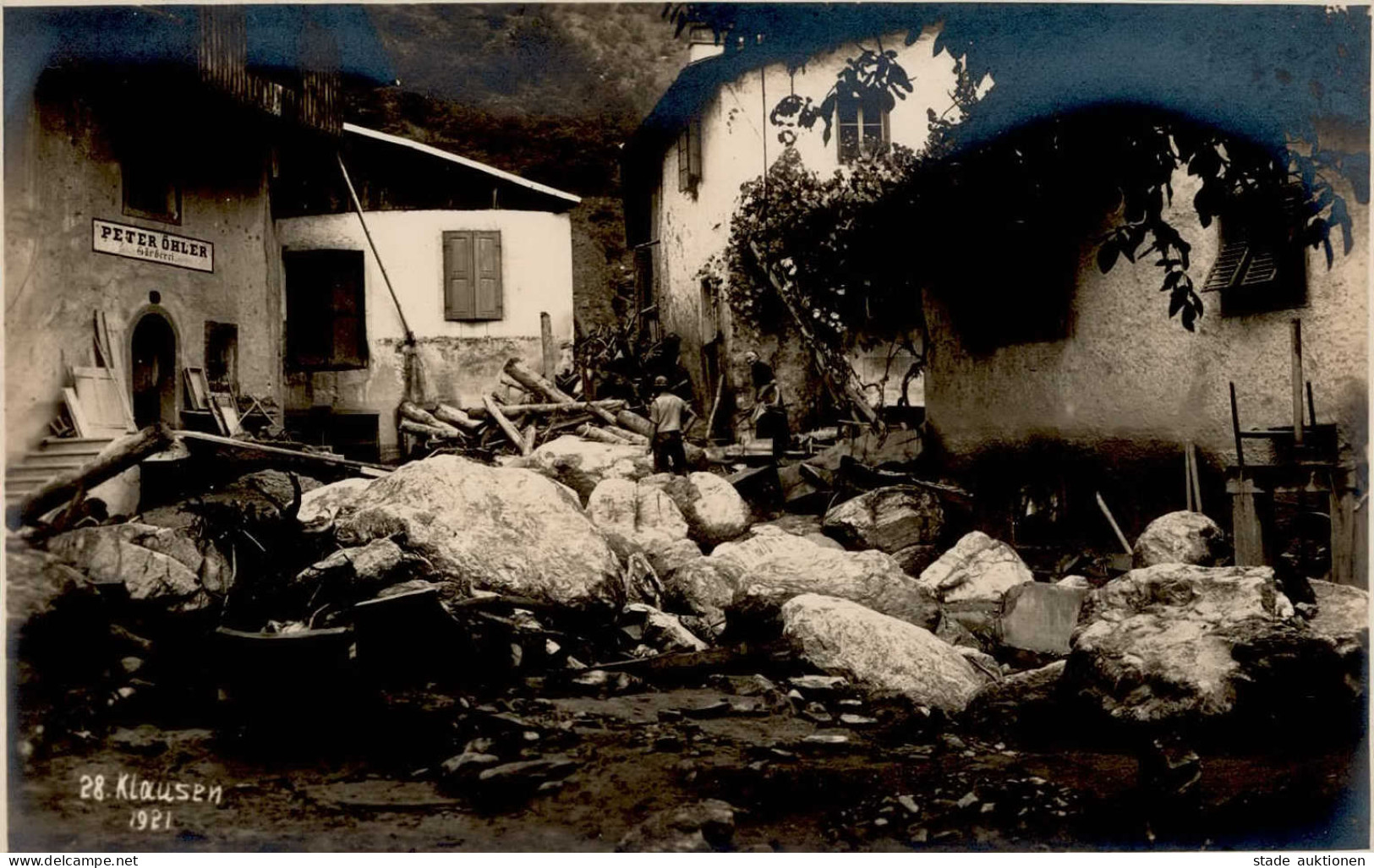 Klausen (Italien) Gärberei Peter Öhler Katastrophe 1921 Foto-AK I-II - Sonstige & Ohne Zuordnung