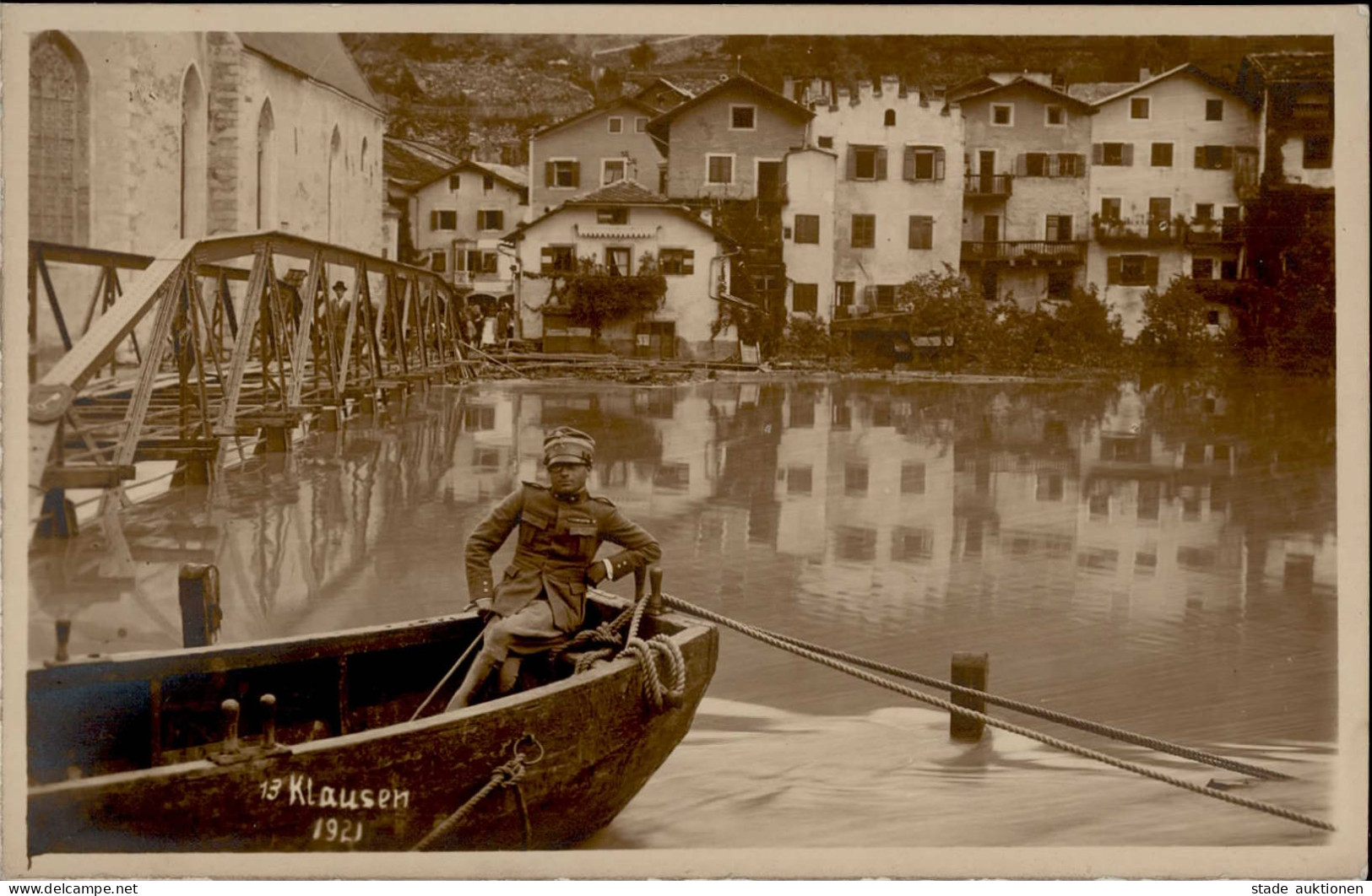 Klausen (Italien) Soldat Katastrophe Hochwasser 1921 Foto-AK I-II - Andere & Zonder Classificatie