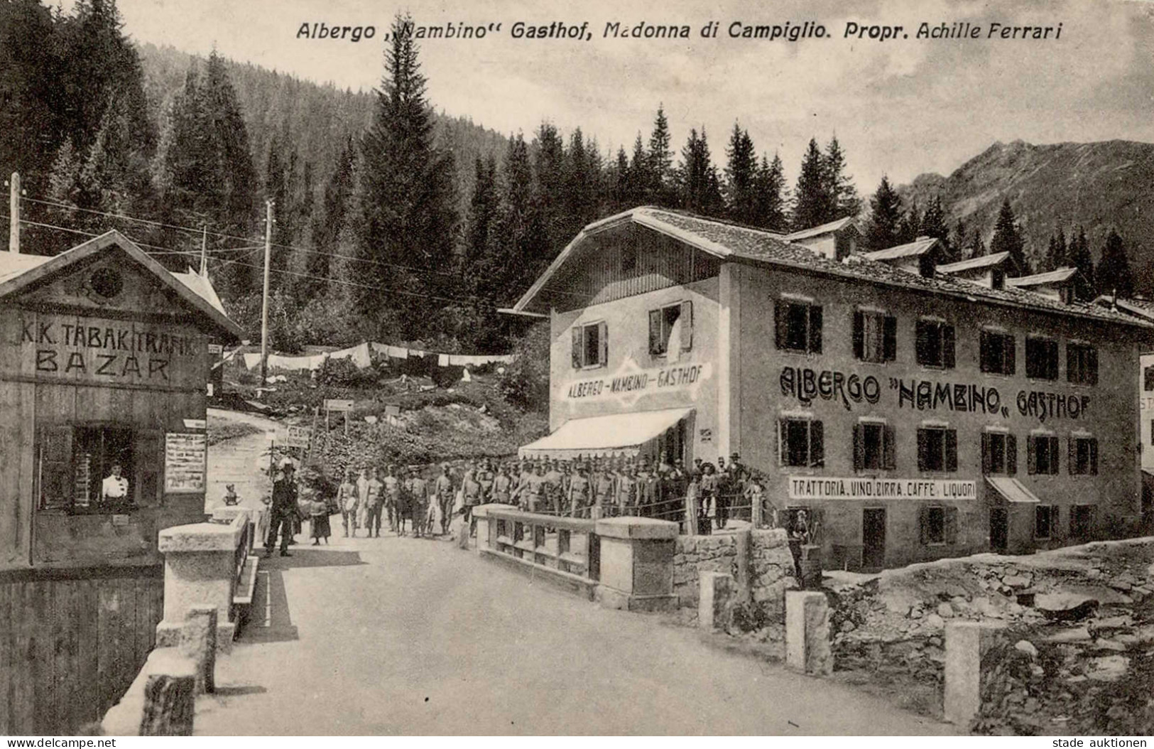 Madonna Di Campíglio (Italien) Gasthaus Albergo Nambino Tabak Bazar Handlung I-II (Ecken Abgestossen) - Sonstige & Ohne Zuordnung