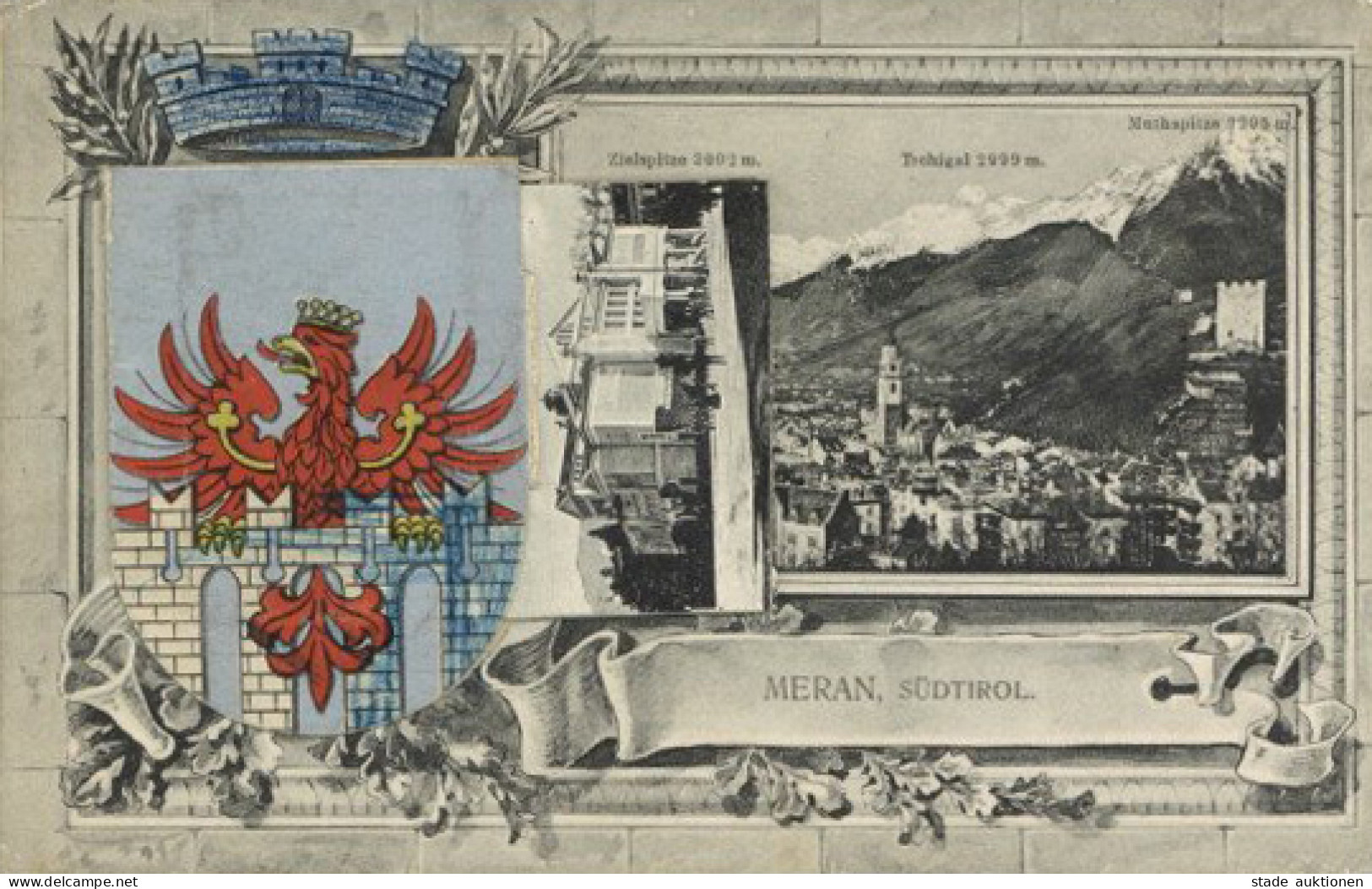 Meran (Südtirol) Wappen Leporello Kirche Berge 10 Kleine Ansichten. I-II (fleckig, Ecken Abgestossen) - Other & Unclassified