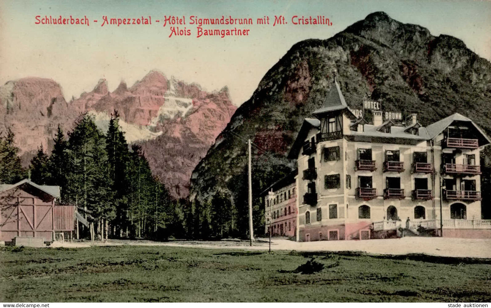 Schluderbach Toblach (Italien) Ampezzotal Hotel Sigmundsbrunn I-II (fleckig) - Andere & Zonder Classificatie