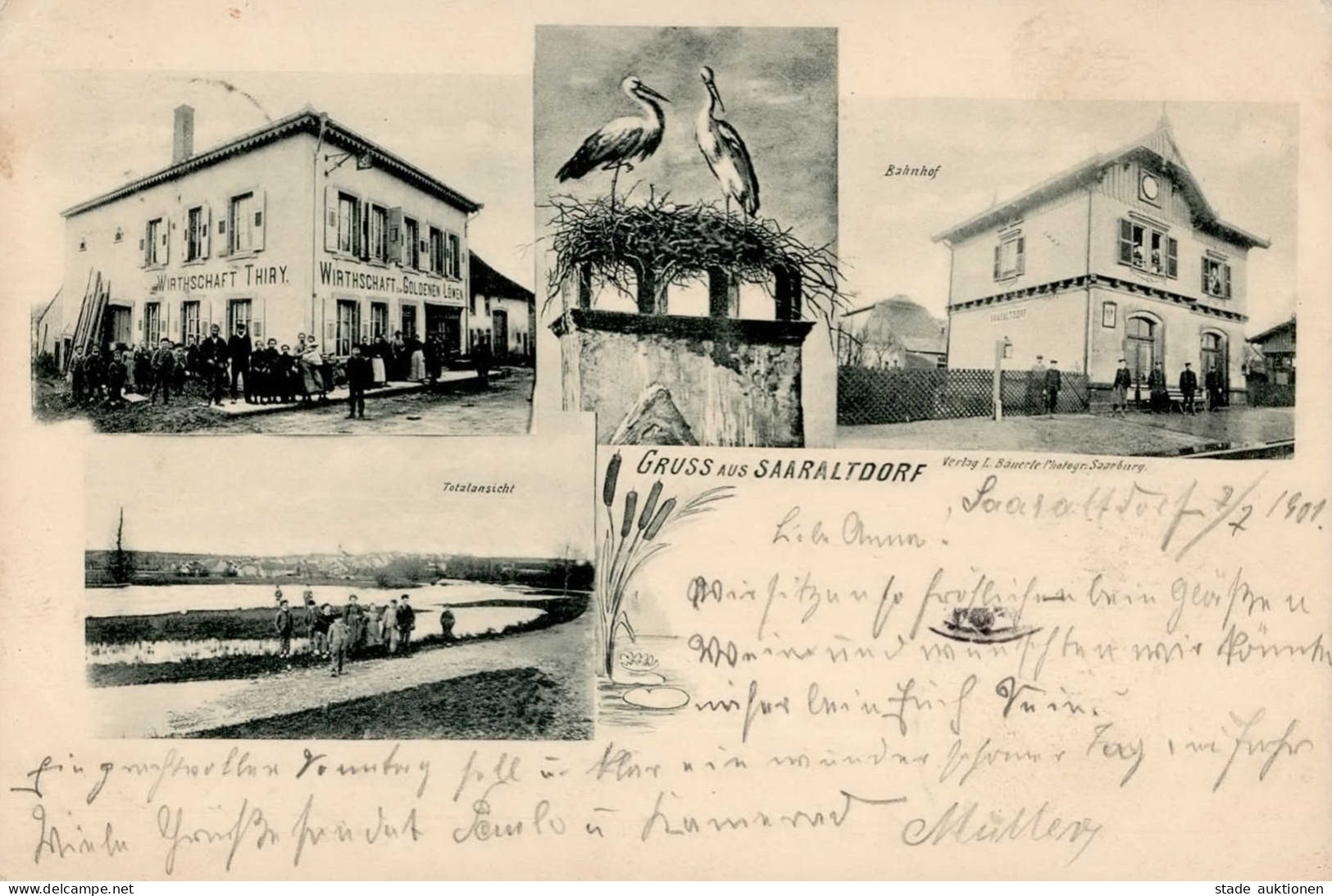 Saaraltdorf (Frankreich) Bahnhof Gasthaus Thriy 1901 II (kleine Stauchung) - Other & Unclassified