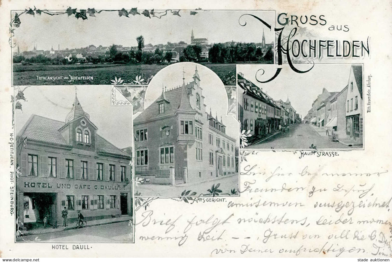 Hochfelden (Elsass) Hotel Cafe C. Daull Amtsgericht 1900 I-II (fleckig) - Other & Unclassified