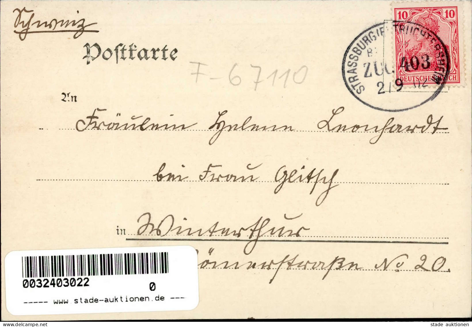 Ittenheim (Elsass) Epicerie Handlung Schule Apotheke Tracht Frau Elsässerin Schulzengasse 1902 II- (Bugspuren) - Other & Unclassified