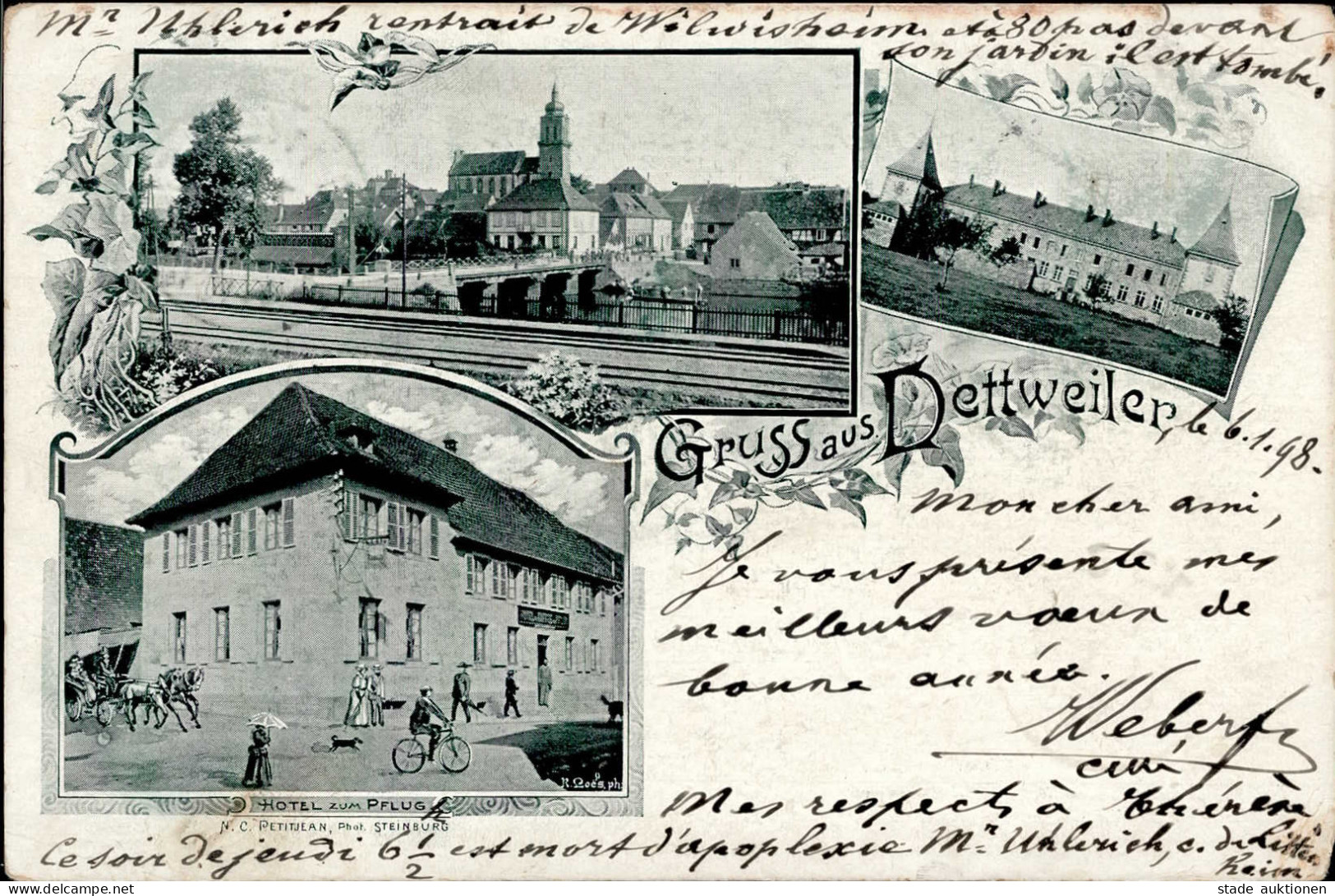 Dettweiler (Elsass) Hotel Zum Pflug 1898 II (Stauchung) - Other & Unclassified