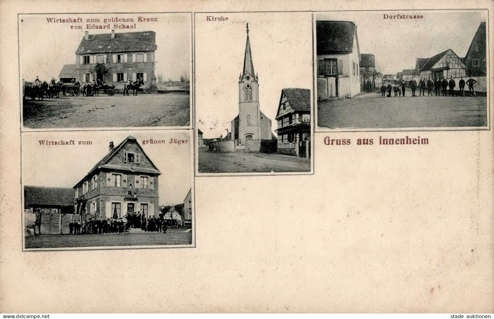 Innenheim (Elsass) Gasthaus Zum Goldenen Kreuz Dorfstrasse Gasthaus Zum Grünen Jäger 1907 II (Stauchung) - Other & Unclassified