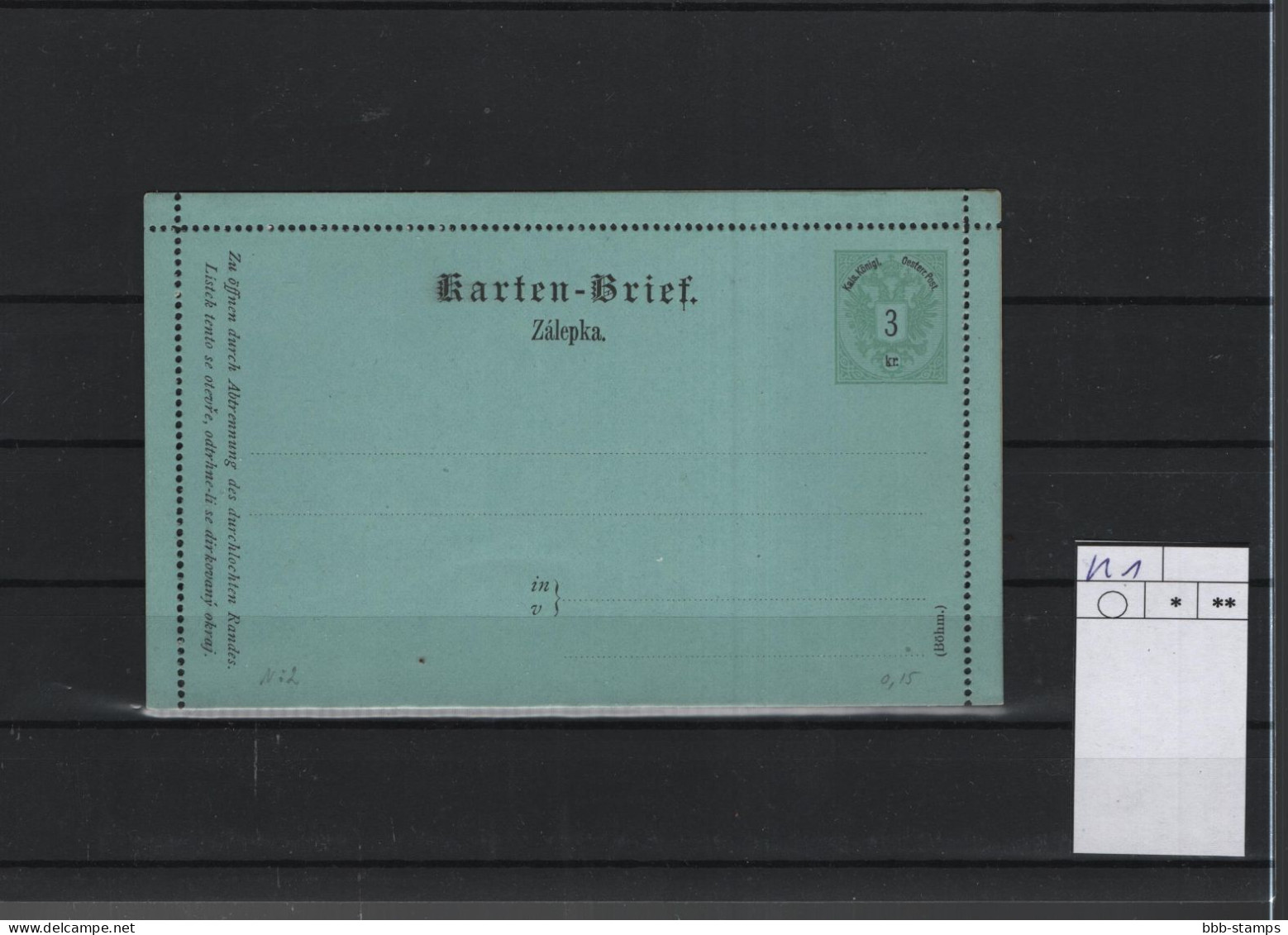 Österreich Michel Kat.Nr. K1 Ungest - Carte-Lettere