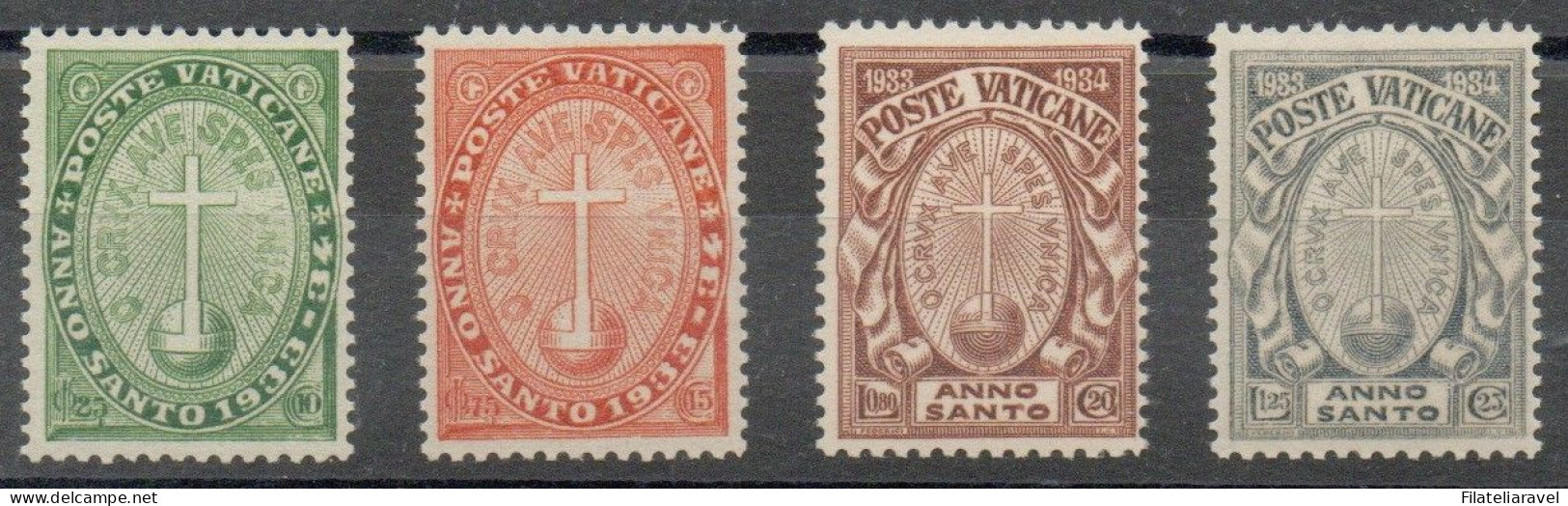 Vaticano - 1933 - "Anno Santo Straordinario", Serie Completa, 4 Valori, Gomma Integra, Catalogo 15/18 - Ungebraucht