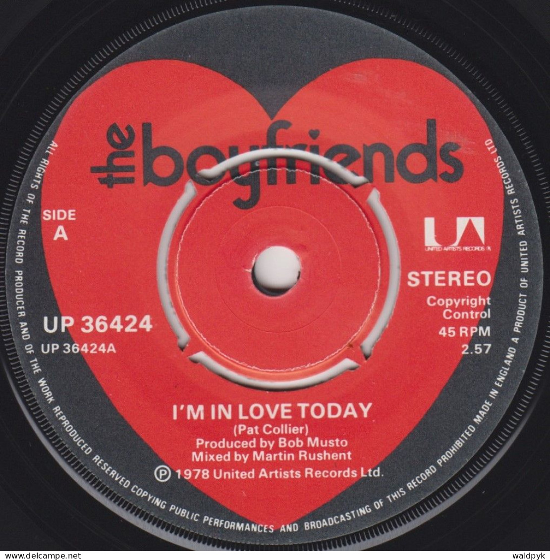 THE BOYFRIENDS - I'm In Love Today - Otros - Canción Inglesa