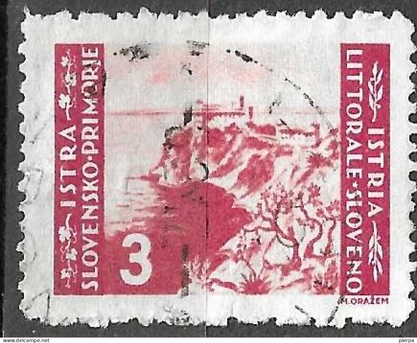 ISTRIA - 1946 - 3,00 LIRE - USATO (YVERT 40 - MICHEL 53- SS 65) - Occup. Iugoslava: Istria