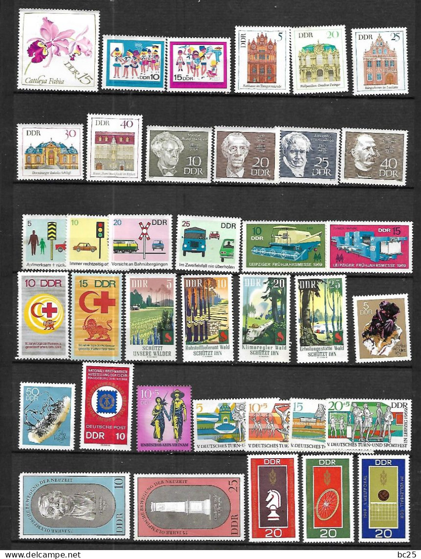 ALLEMAGNE ORIENTALE-LIQUIDE CES 97 TRES BEAUX TIMBRES NEUFS GOMMES ET SANS GOMMES- DES SERIES COMPLETES-DE 1968-69- - Neufs