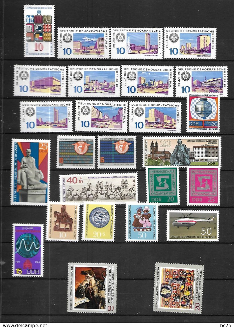ALLEMAGNE ORIENTALE-LIQUIDE CES 97 TRES BEAUX TIMBRES NEUFS GOMMES ET SANS GOMMES- DES SERIES COMPLETES-DE 1968-69- - Unused Stamps