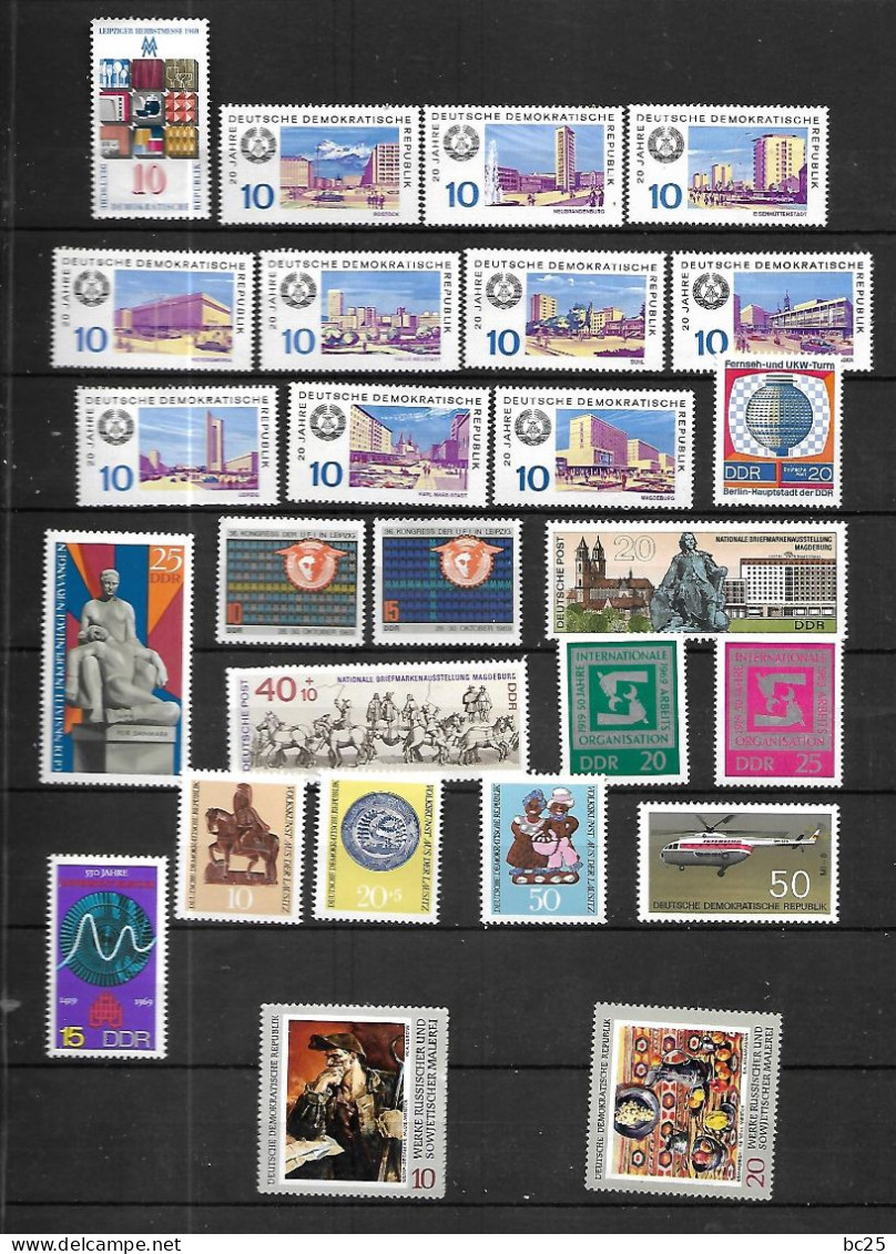 ALLEMAGNE ORIENTALE-LIQUIDE CES 97 TRES BEAUX TIMBRES NEUFS GOMMES ET SANS GOMMES- DES SERIES COMPLETES-DE 1968-69- - Neufs