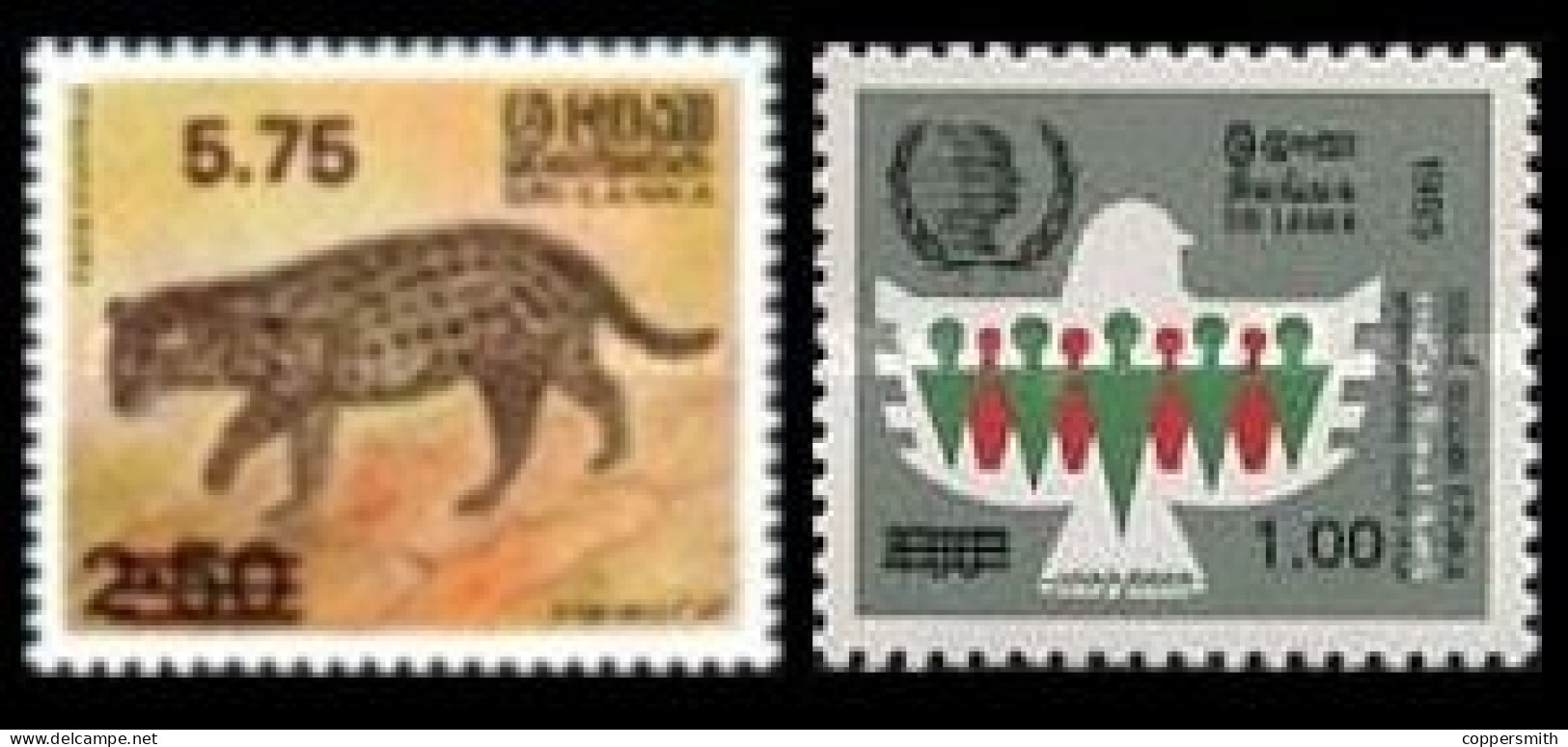 (0193 + 206) Sri Lanka  1985-1986 / Fauna / Youth Overprints / Surcharges / Aufdrucke** / Mnh  Michel 722 + 740 - Sri Lanka (Ceilán) (1948-...)