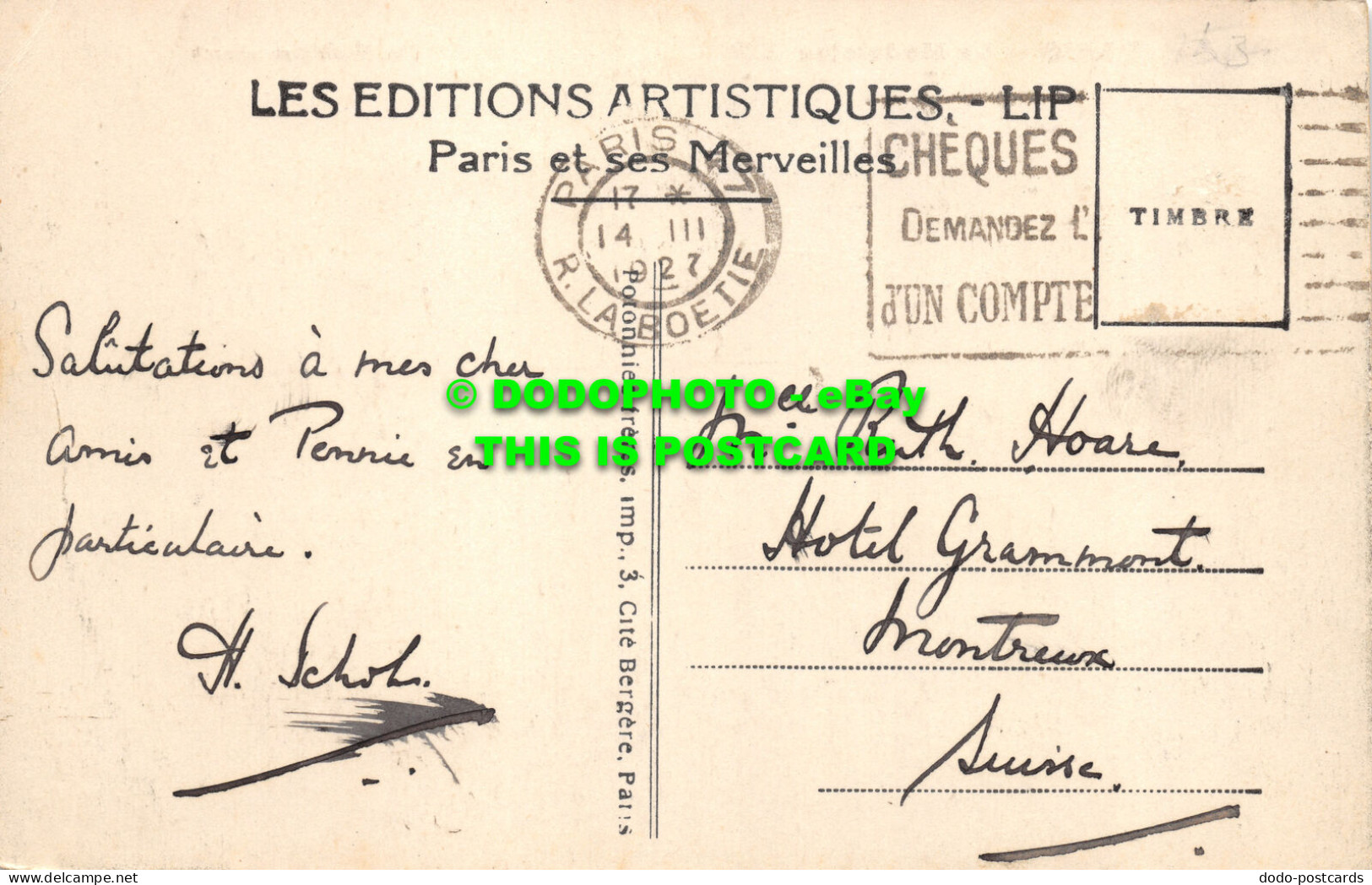 R505083 Paris. La Madeleine. L. I. P. Potonnie Freres. 1927 - Monde