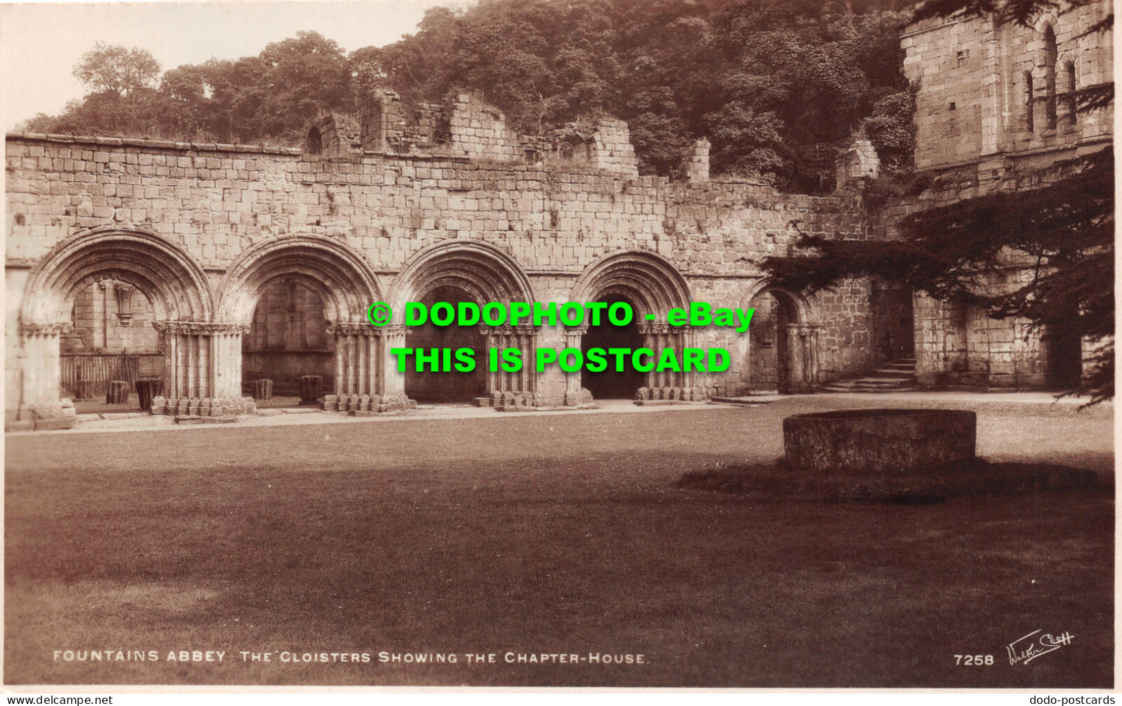 R505343 Fountains Abbey. The Cloisters Showing The Chapter House. Walter Scott. - Monde