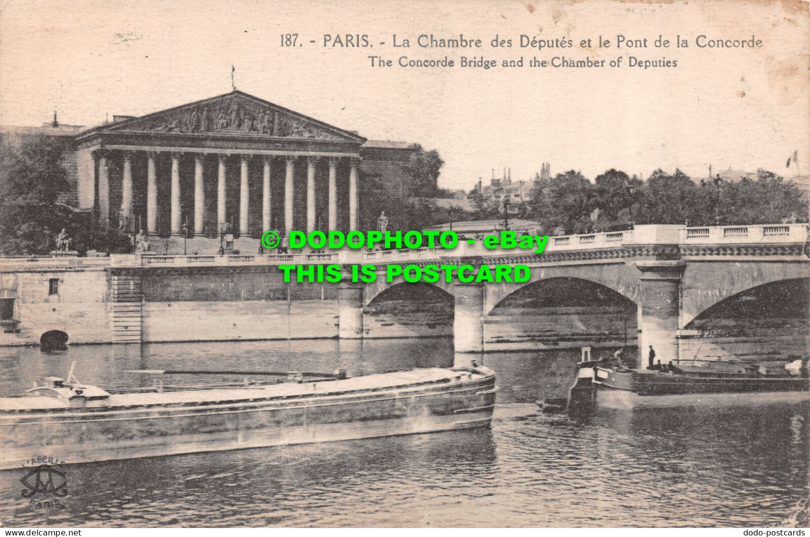 R505355 Paris. The Concorde Bridge And The Chamber Of Deputies. L Abeille - Monde