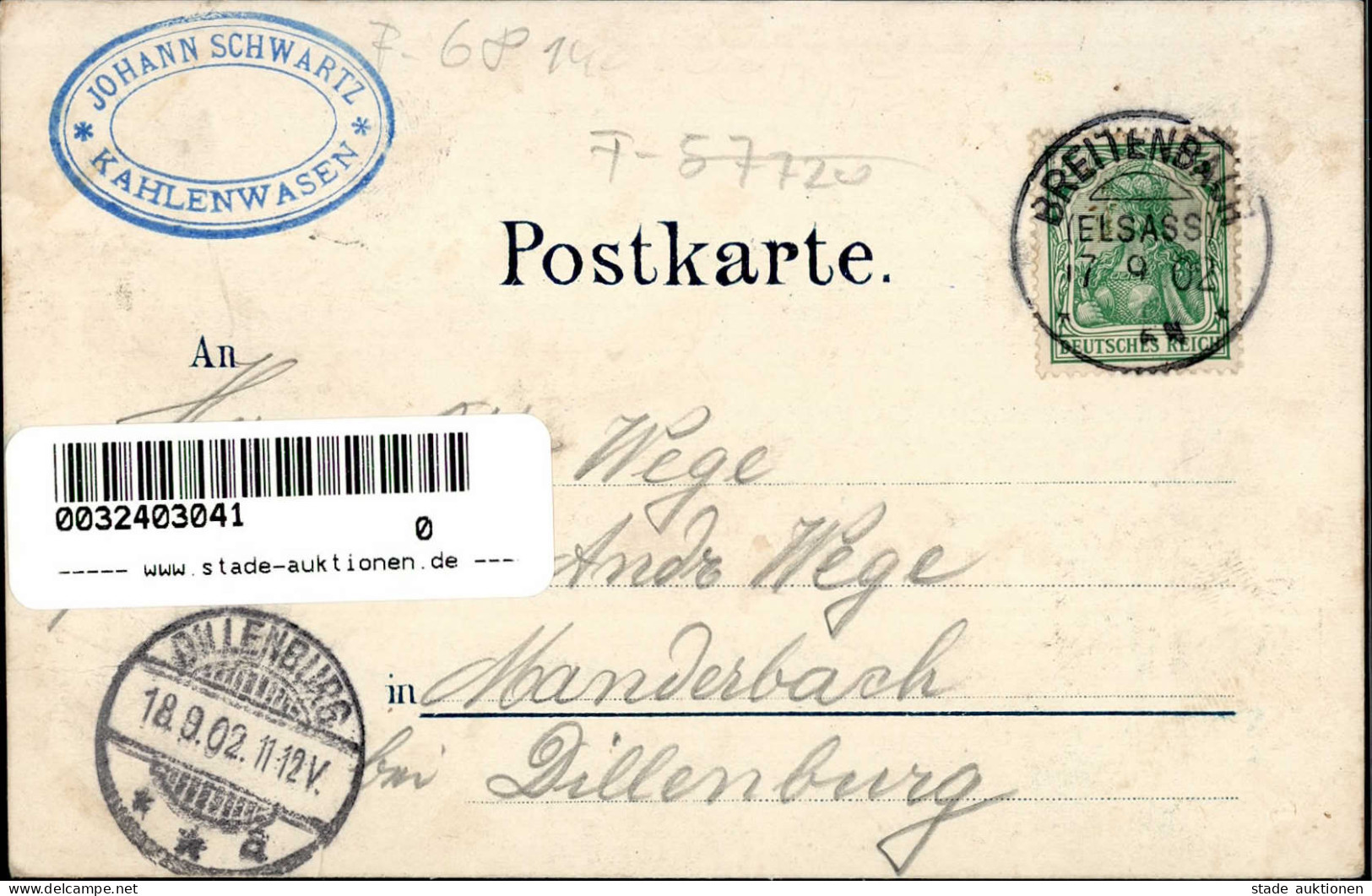 Linthal (Elsass) Kahlen Wasen Gasthaus Joh. Schwartz 1902 I-II - Other & Unclassified