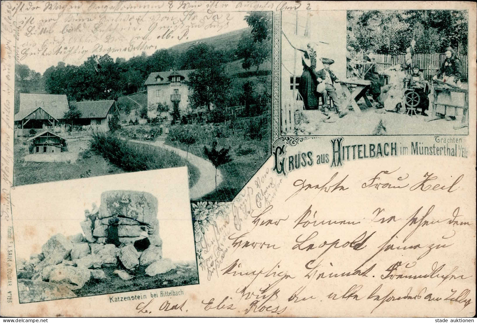 Stoßweier (Elsass) Hittelbach Katzenstein Trachten 1898 I-II (fleckig) - Other & Unclassified