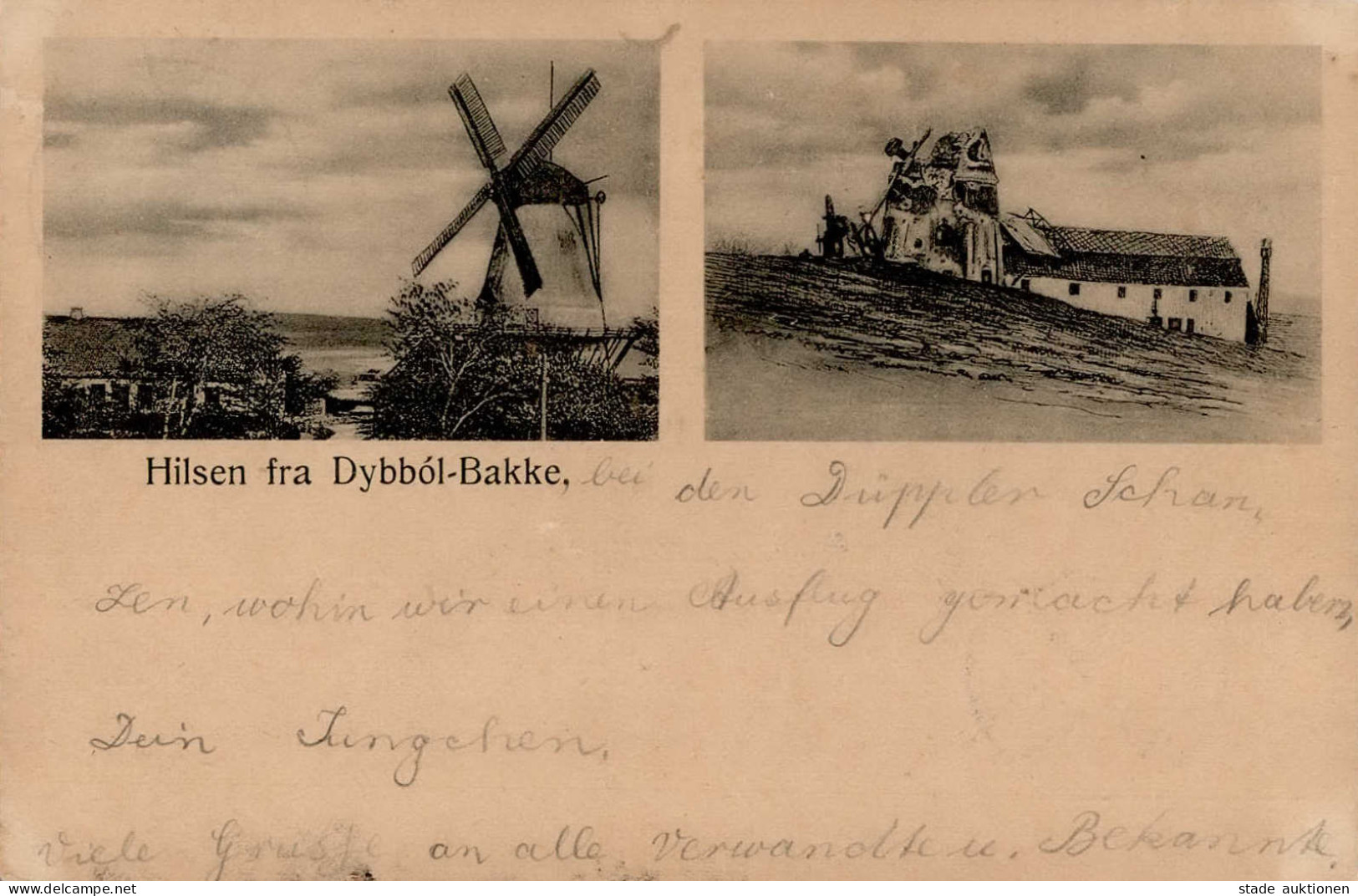 Sonderburg Dybbol Banke (Dänemark) Windmühle 1902 II (Ecken Abgestoßen) - Dinamarca