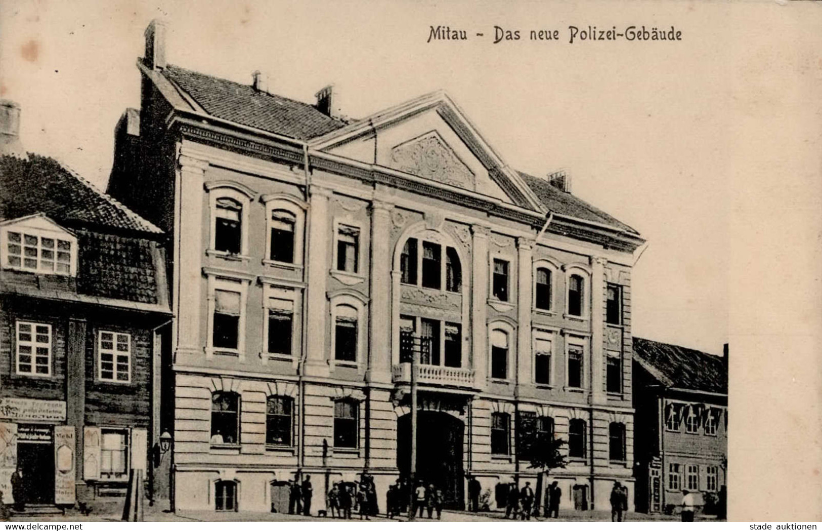Mitau (Lettland) Neues Polizei Gebäude 1916 I-II (fleckig, Ecken Abgestossen) - Lettonie