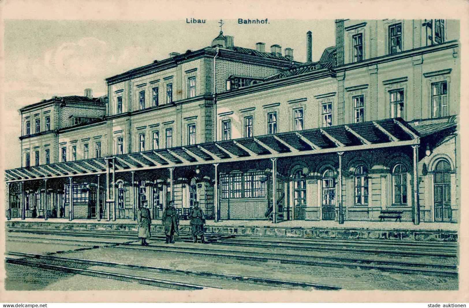 Libau (Lettland) Bahnhof 1917 II (kleine Stauchung) - Latvia