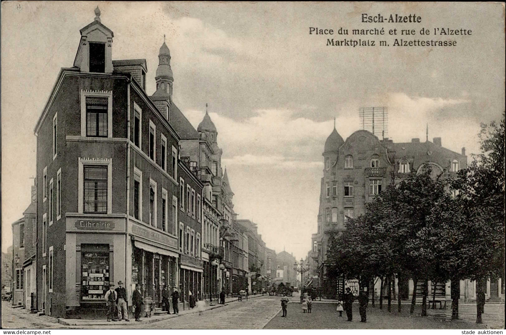 Esch An Der Alzette (Luxemburg) Marktplatz Alzettestrasse 1914 I-II (fleckig) - Other & Unclassified