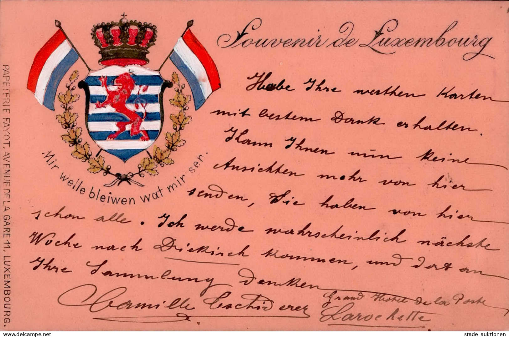 Luxemburg (Luxemburg) Rräge-Karte 1899 I - Sonstige & Ohne Zuordnung