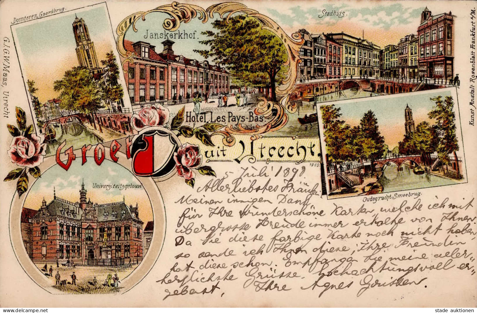 Utrecht (Niederlande) Hotel Les Pays-Bas 1898 I - Altri & Non Classificati