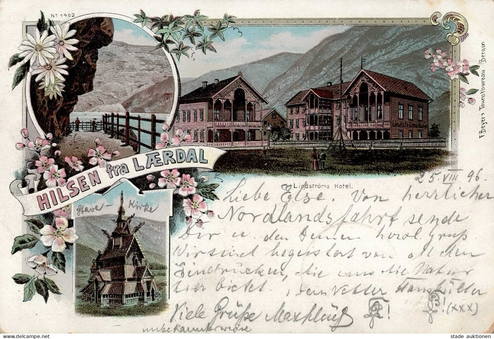 Lærdal (Norwegen) Vorläufer 1896 Hotel Lindström II (Ecken Abgestoßen) - Norvège