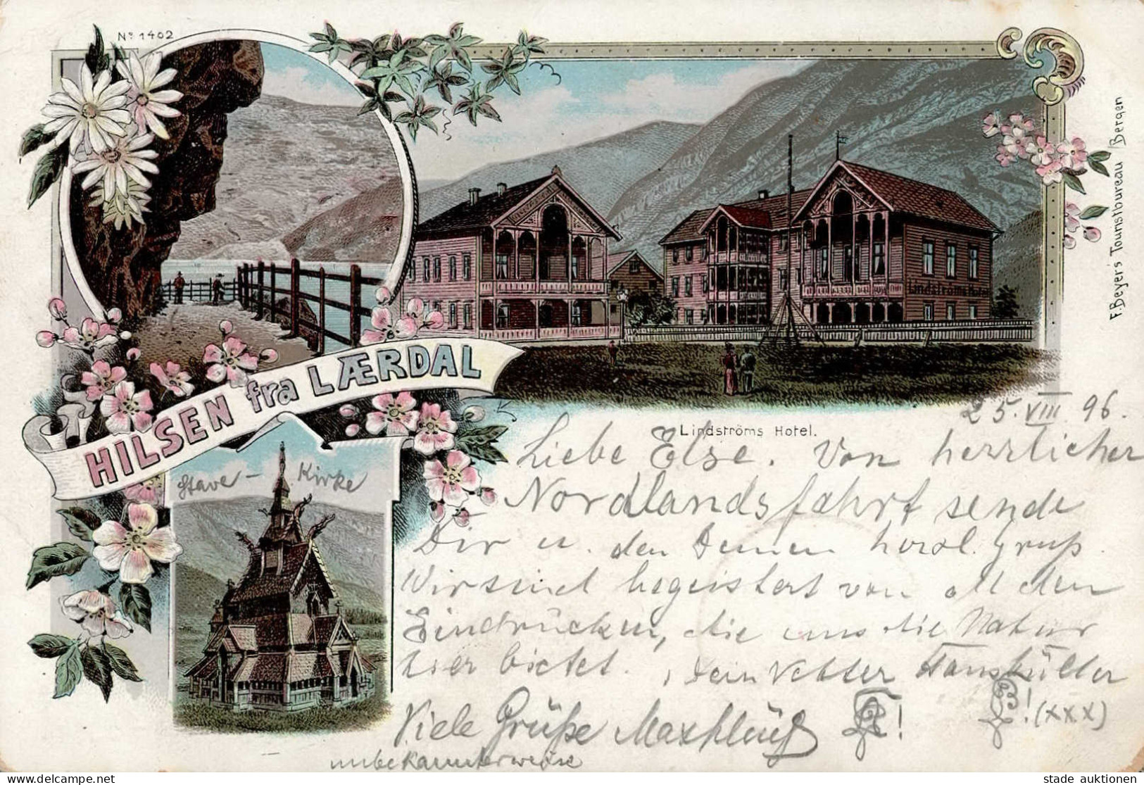 Lærdal (Norwegen) Vorläufer 1896 Hotel Lindström II (Ecken Abgestoßen) - Norvegia