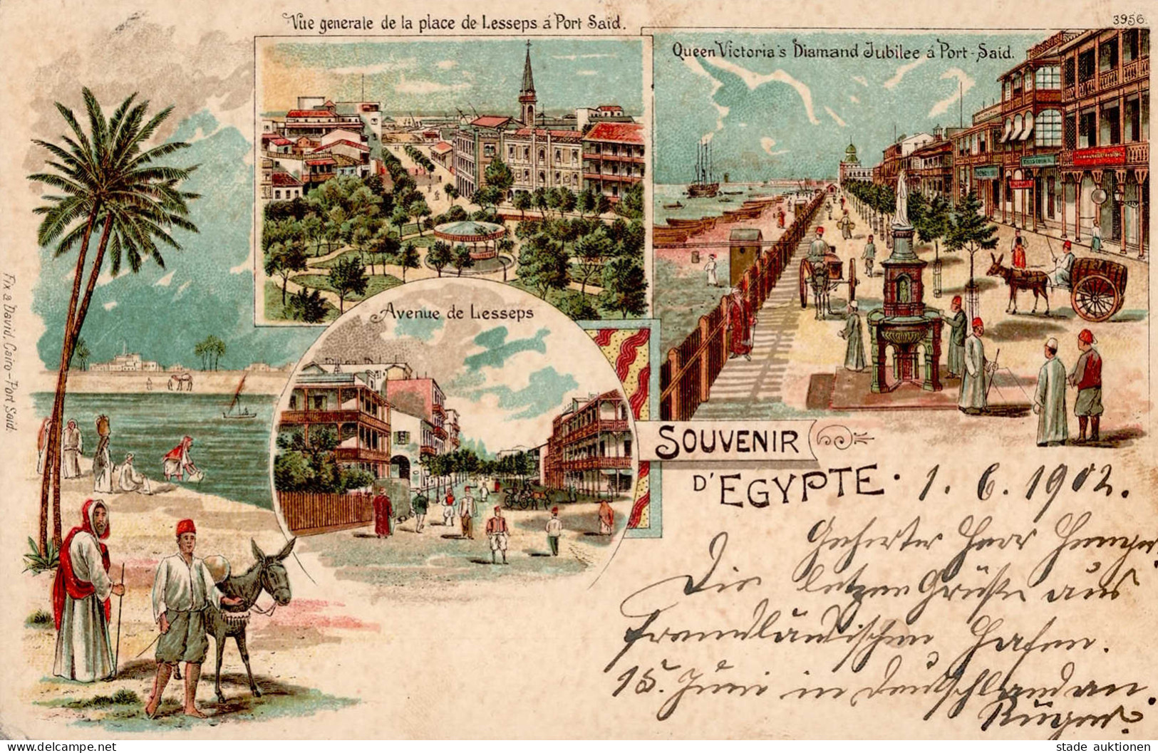 Ägypten Avenue Lesseps Queen Victoria Diamand Jubilee A Port Said 1902 I-II (Ecken Abgestossen, Fleckig) - Autres & Non Classés