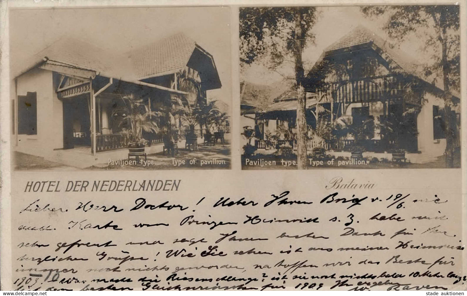 Nederlandsch-Indie (Indonesien) Hotel Der Niederlanden Gelaufen Ca. 1900 I-II - Sonstige & Ohne Zuordnung