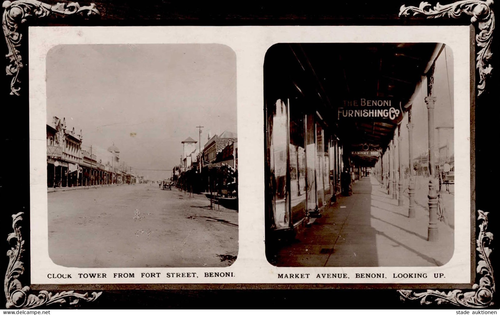 Benoni Clock Tower From Fort Street Market Avenue The Benoni Furnishing Co Looking Up 1912 I-II (Ecken Abgestossen) - South Africa