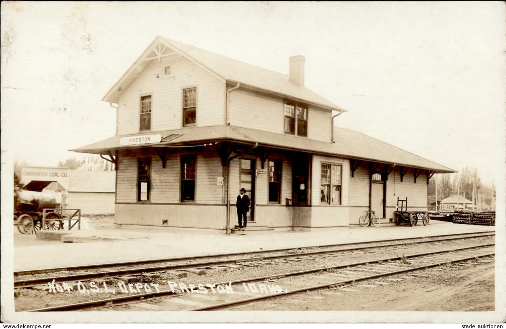 Preston (Iowa) Bahnhof I-II (fleckig, Marke Entfernt) - Andere & Zonder Classificatie