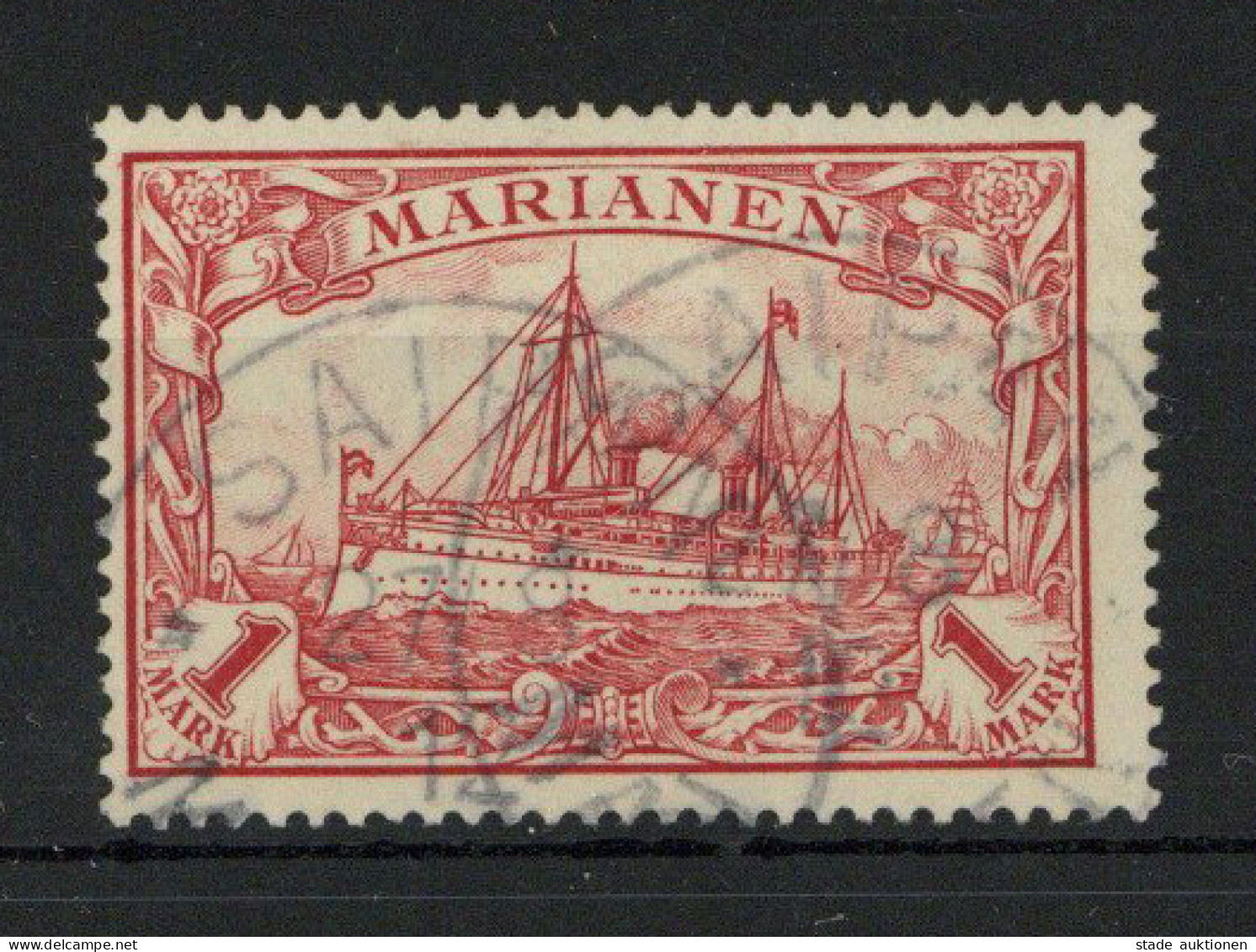 Deutsche Kolonien Marianen 1 Mark Kaiseryacht O. Wz. Nr. 16 Saipan Colonies - Autres & Non Classés