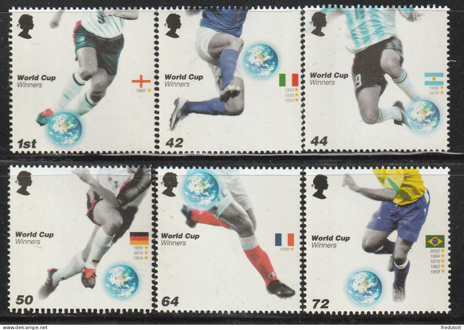 GRANDE BRETAGNE - N°2762/7 ** (2006) Coupe Du Monde De Football - Unused Stamps