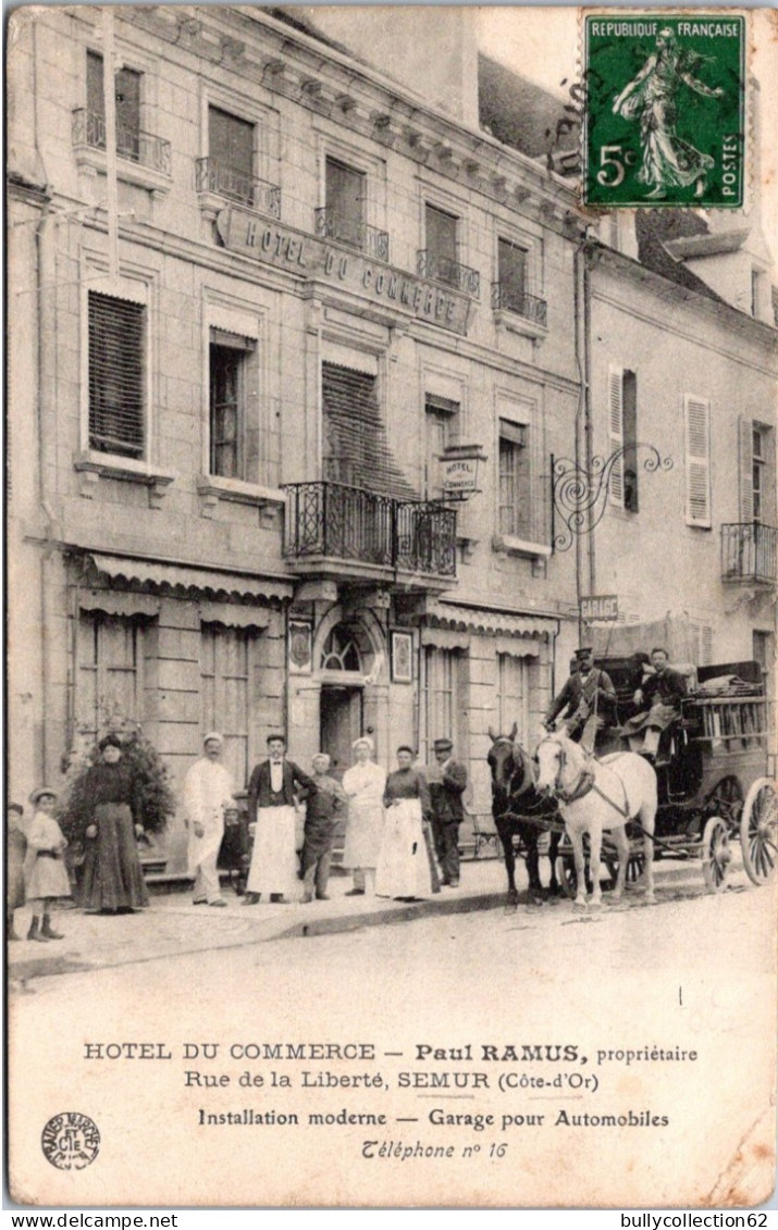 SELECTION -  SEMUR  -  Hôtel Du Commerce Paul-RAMUS . Propriétaire Rue De La Liberté . Garage Pour Automobiles. - Semur