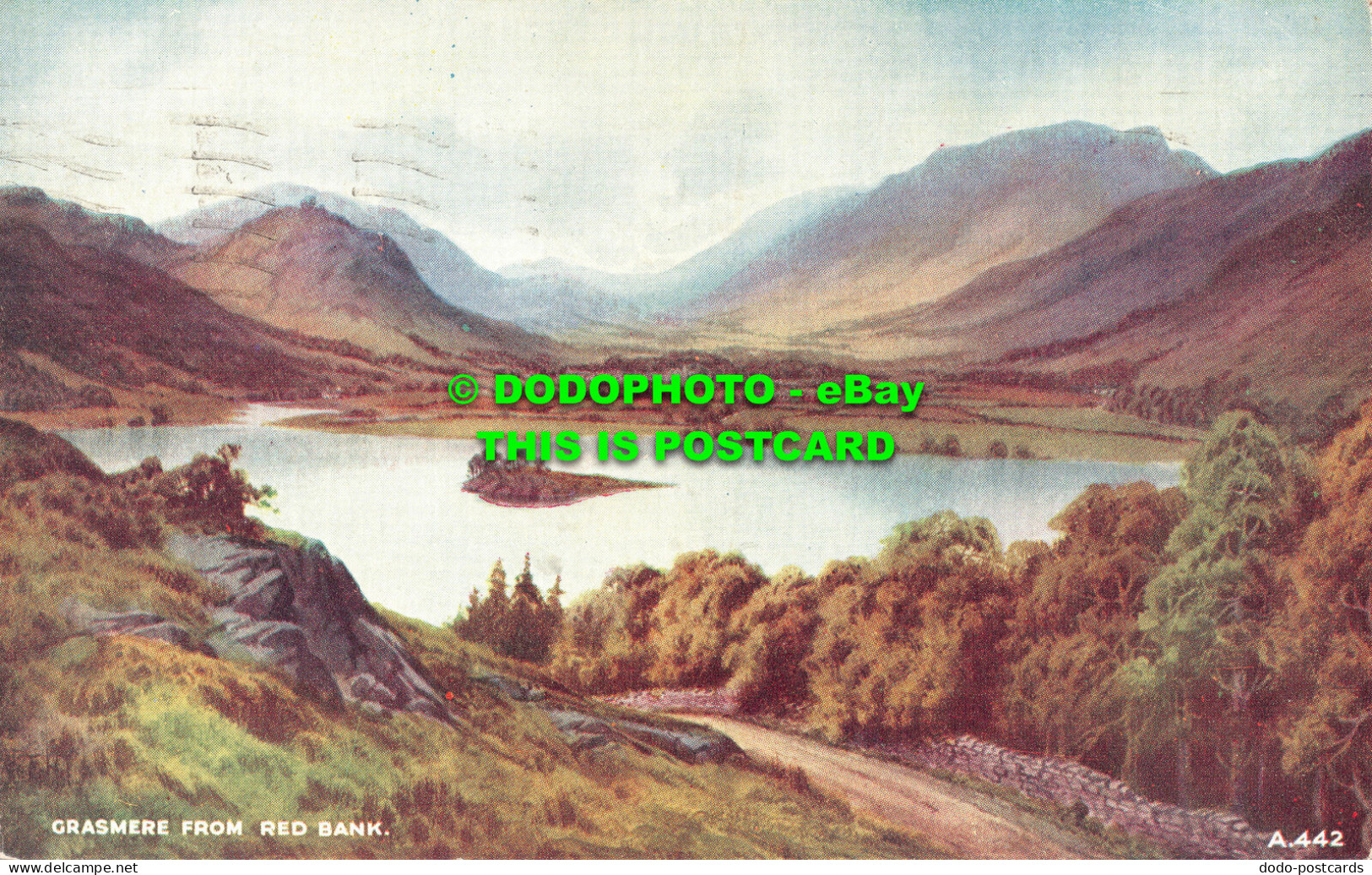 R505118 Grasmere From Red Bank. Valentine. Art Colour. E. H. Thompson. 1954 - Monde