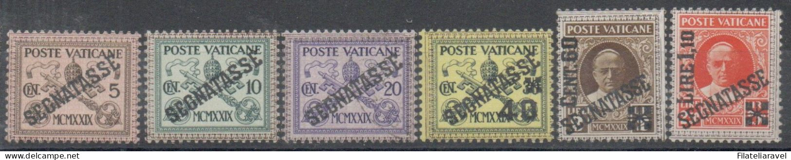 Vaticano - 1931 - Segnatasse "Conciliazione", Serie Completa, 6 Valori, Gomma Integra, Catalogo  1/6 - Ungebraucht