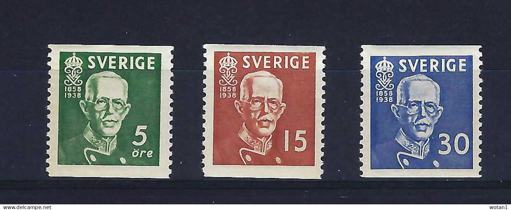 SUEDE - T.P. 254/56 XX - 80e Anniversaire Du Roi Gustave V - Unused Stamps