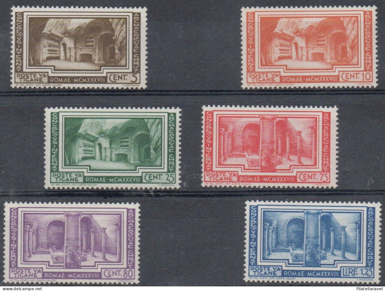 Vaticano - 1938 - "Congresso Archeologia", Serie Completa, 6 Valori, Gomma Integra, Catalogo 55/60 - Nuevos