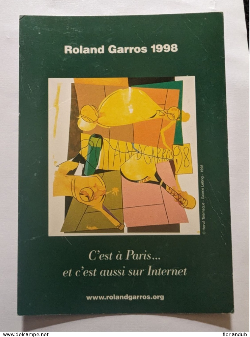 CP - Rolland Garros 1998 C'est à Paris Et Aussi Sur Internet Pub IBM Illustration Télémaque - Tenis